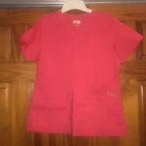 Wonder Flex V-Neck Pink Scrub top